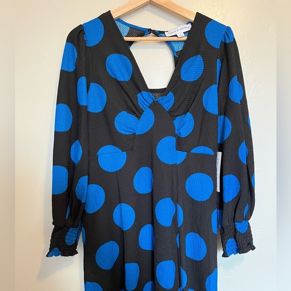 Emma & Michelle Blue Polka Dot Dress NWT - Picture 4 of 13